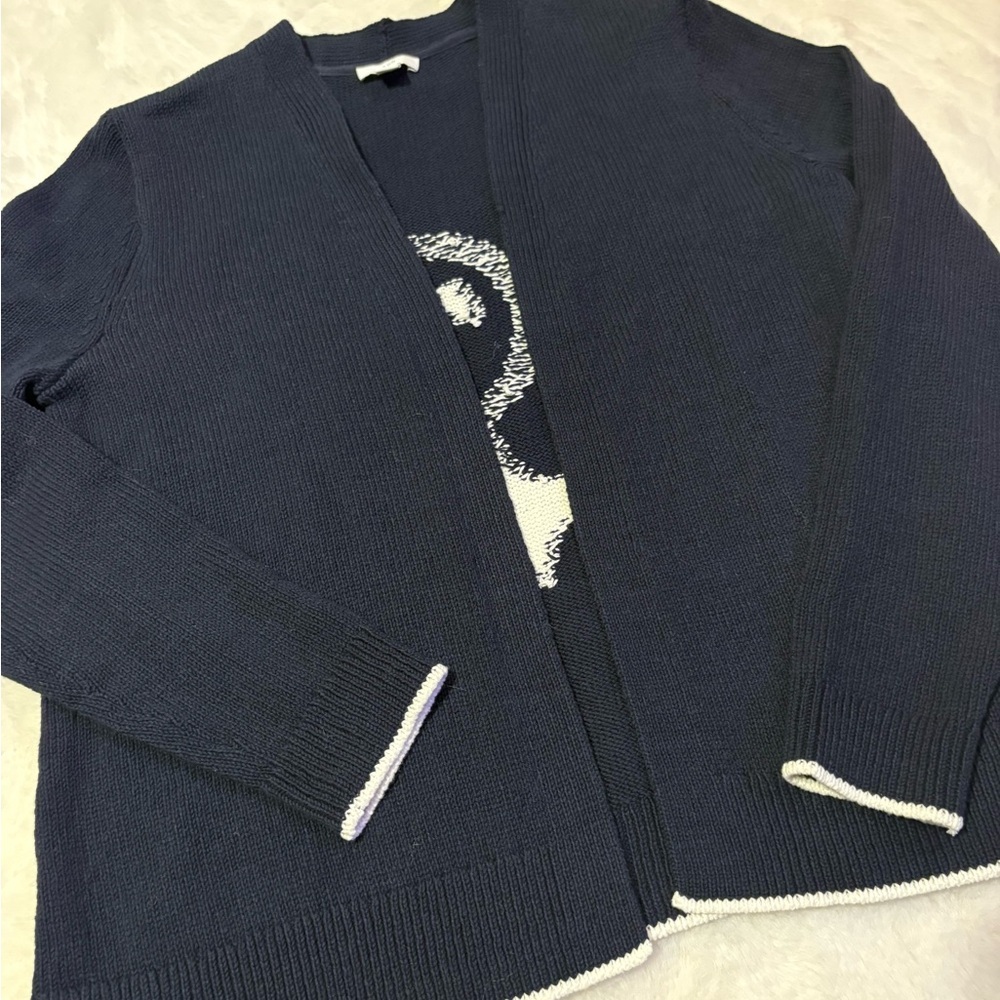 J. Jill Navy Anchor Cardigan sze small beach nautical - Picture 5 of 10